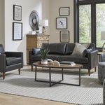 TRAFTON CHARCOAL LEATHER CHAIR - Additional View 1