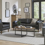 TRAFTON CHARCOAL LEATHER CHAIR - Additional View 1
