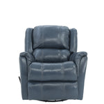 Bryce Leather Swivel Glider Recliner - Ocean