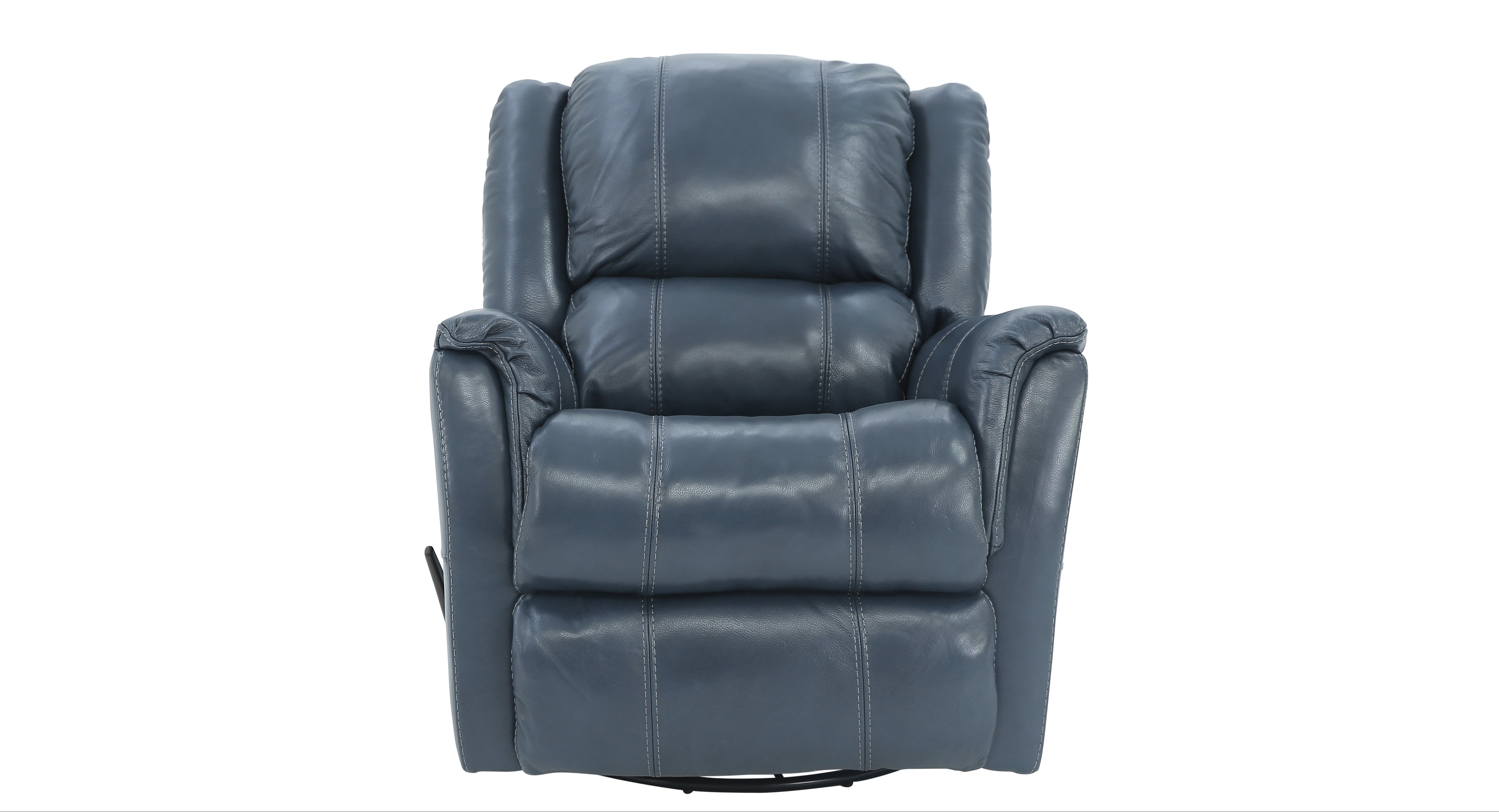 Bryce Leather Swivel Glider Recliner - Ocean