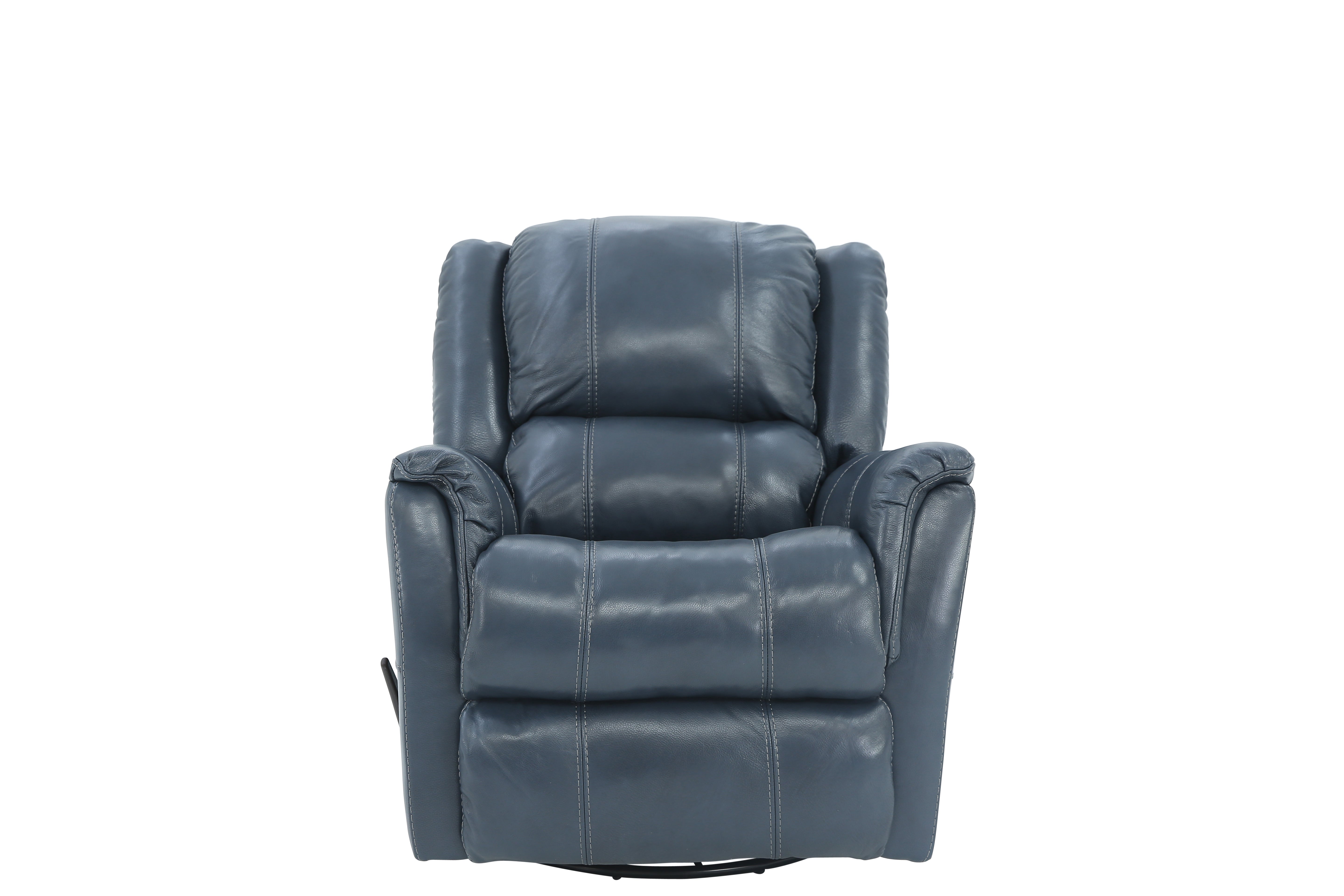 Bryce Leather Swivel Glider Recliner - Ocean