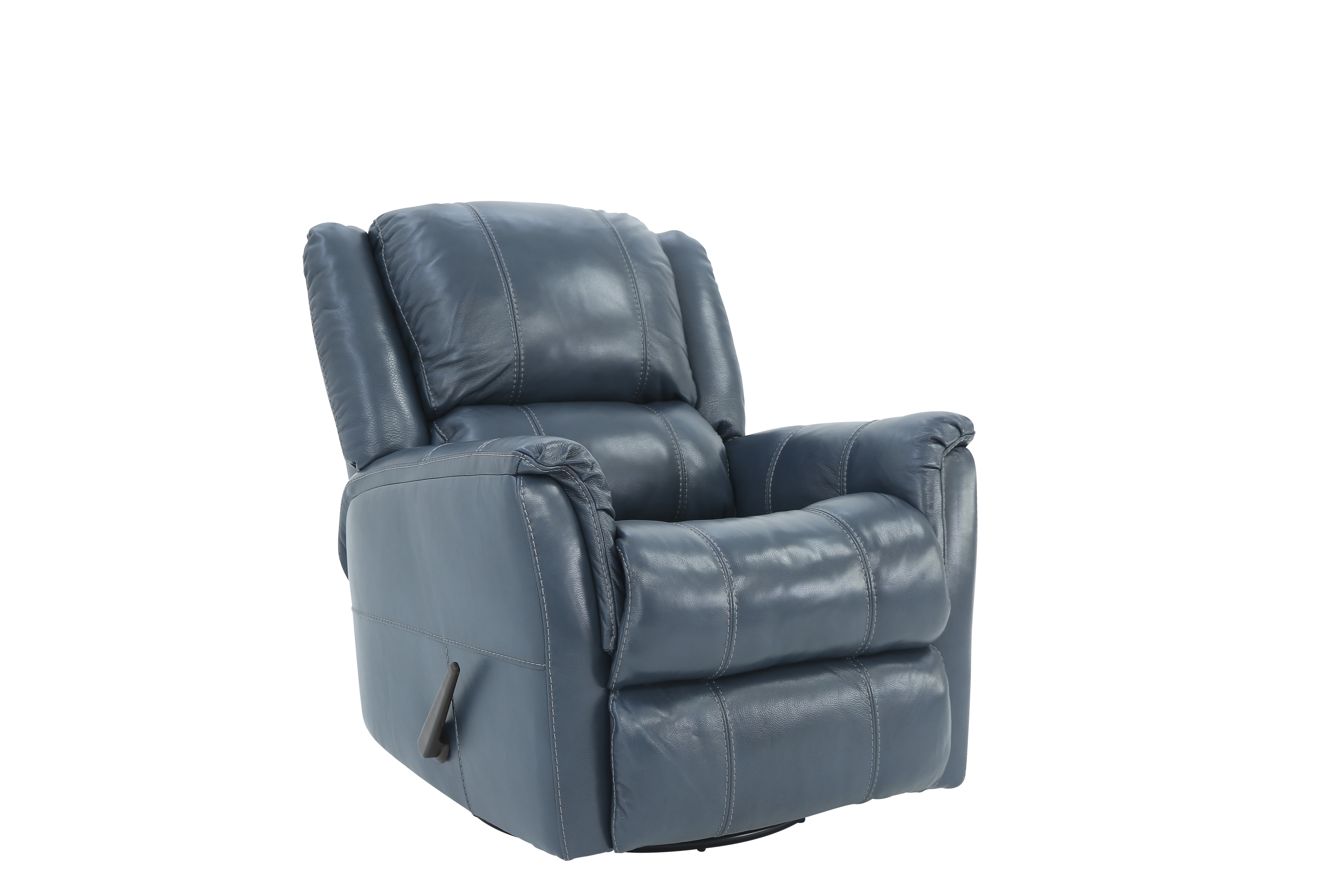 Bryce Leather Swivel Glider Recliner - Ocean - Additional View 1
