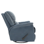 Bryce Leather Swivel Glider Recliner - Ocean - Additional View 2