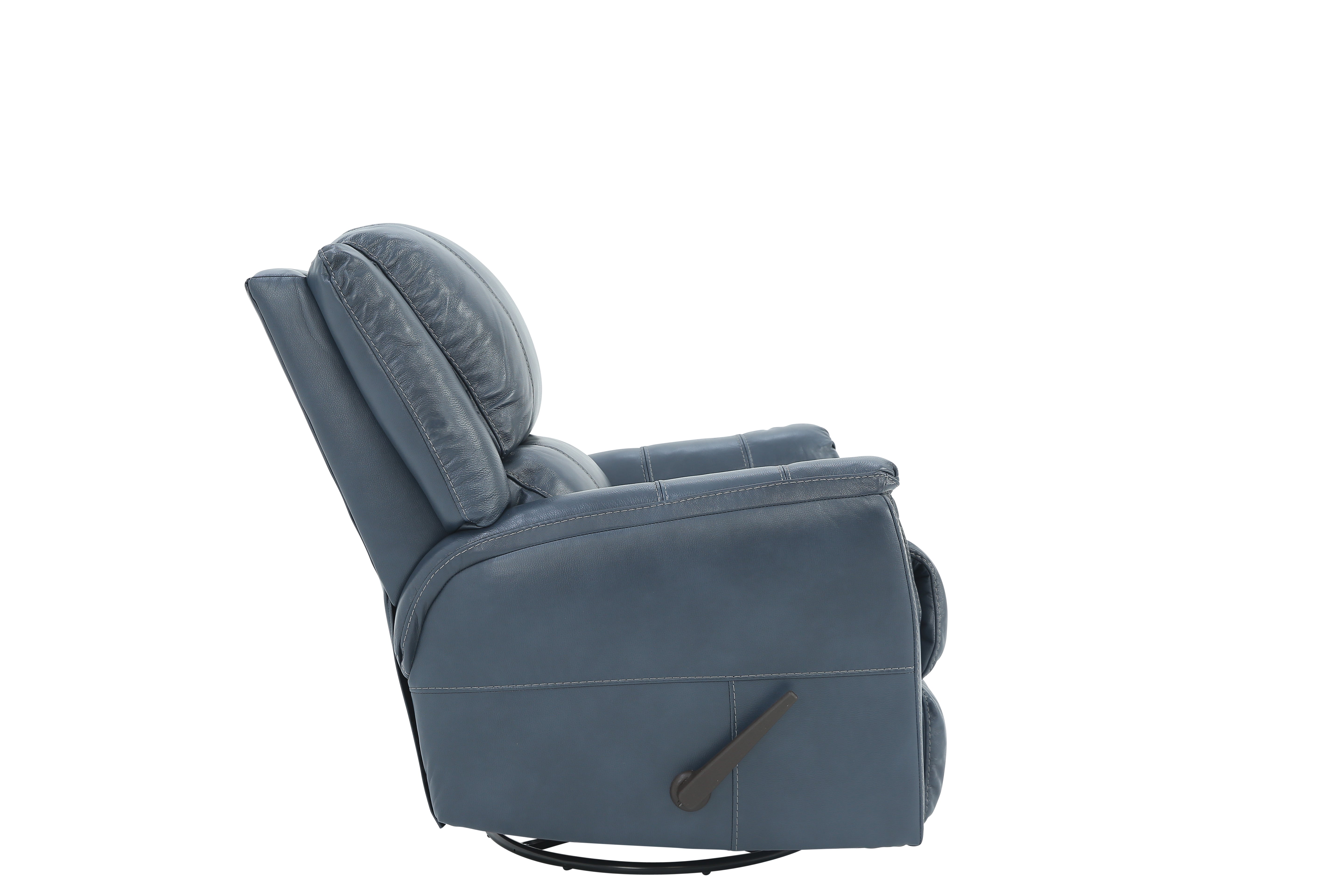 Bryce Leather Swivel Glider Recliner - Ocean - Additional View 2