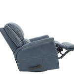Bryce Leather Swivel Glider Recliner - Ocean - Additional View 3