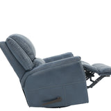 Bryce Leather Swivel Glider Recliner - Ocean - Additional View 3