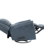 Bryce Leather Swivel Glider Recliner - Ocean - Additional View 4
