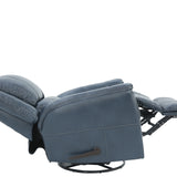Bryce Leather Swivel Glider Recliner - Ocean - Additional View 4
