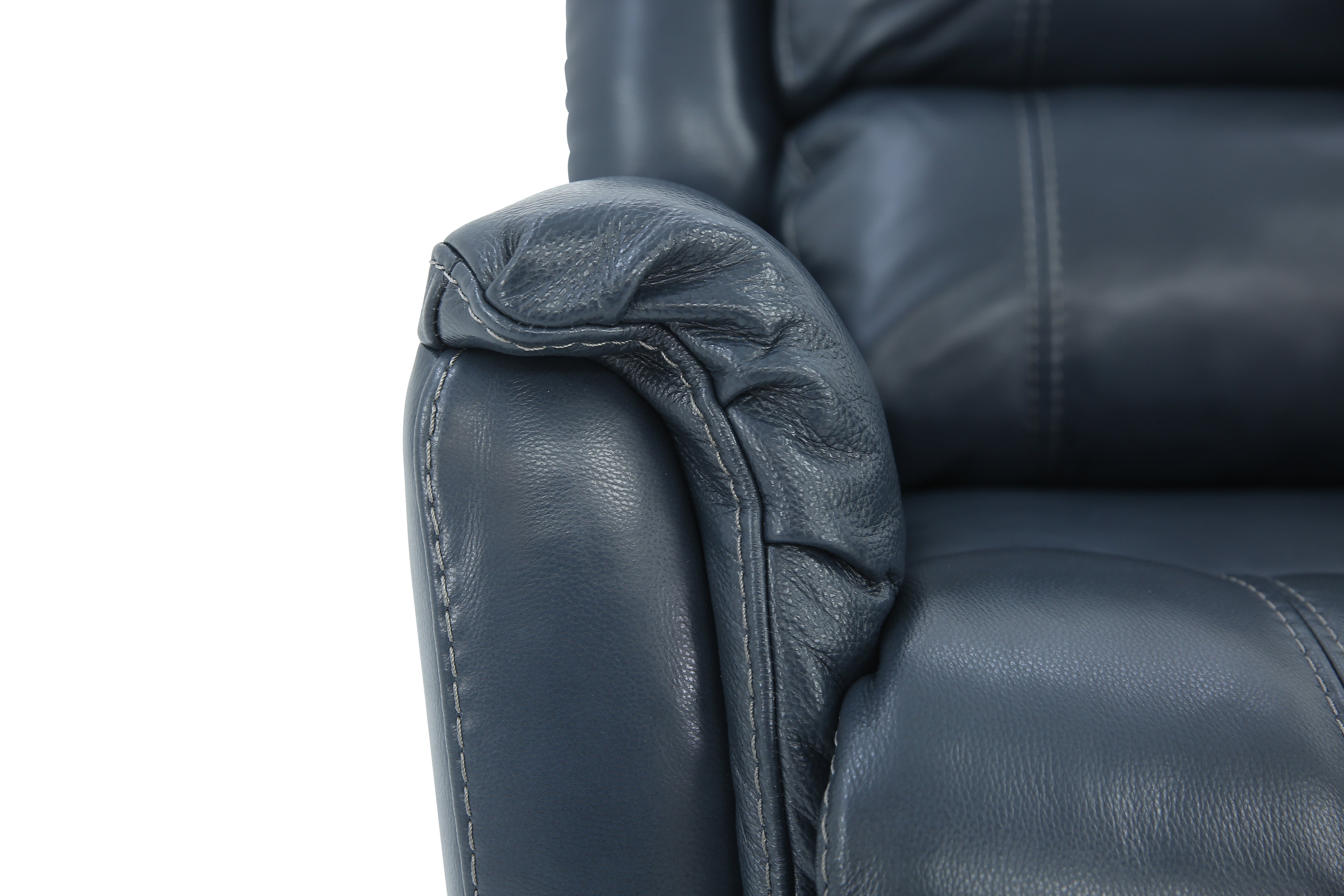 Bryce Leather Swivel Glider Recliner - Ocean - Additional View 5