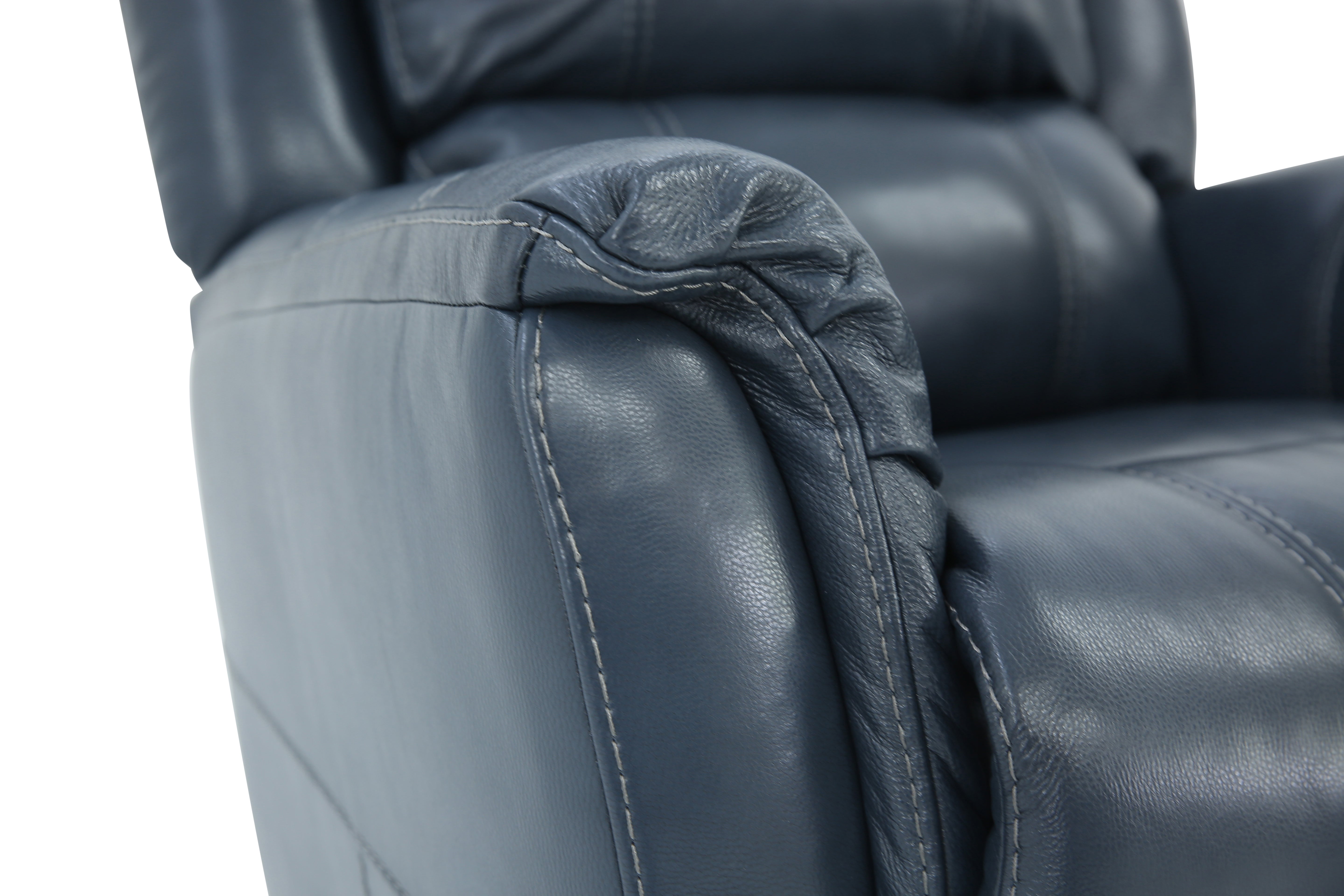 Bryce Leather Swivel Glider Recliner - Ocean - Additional View 6