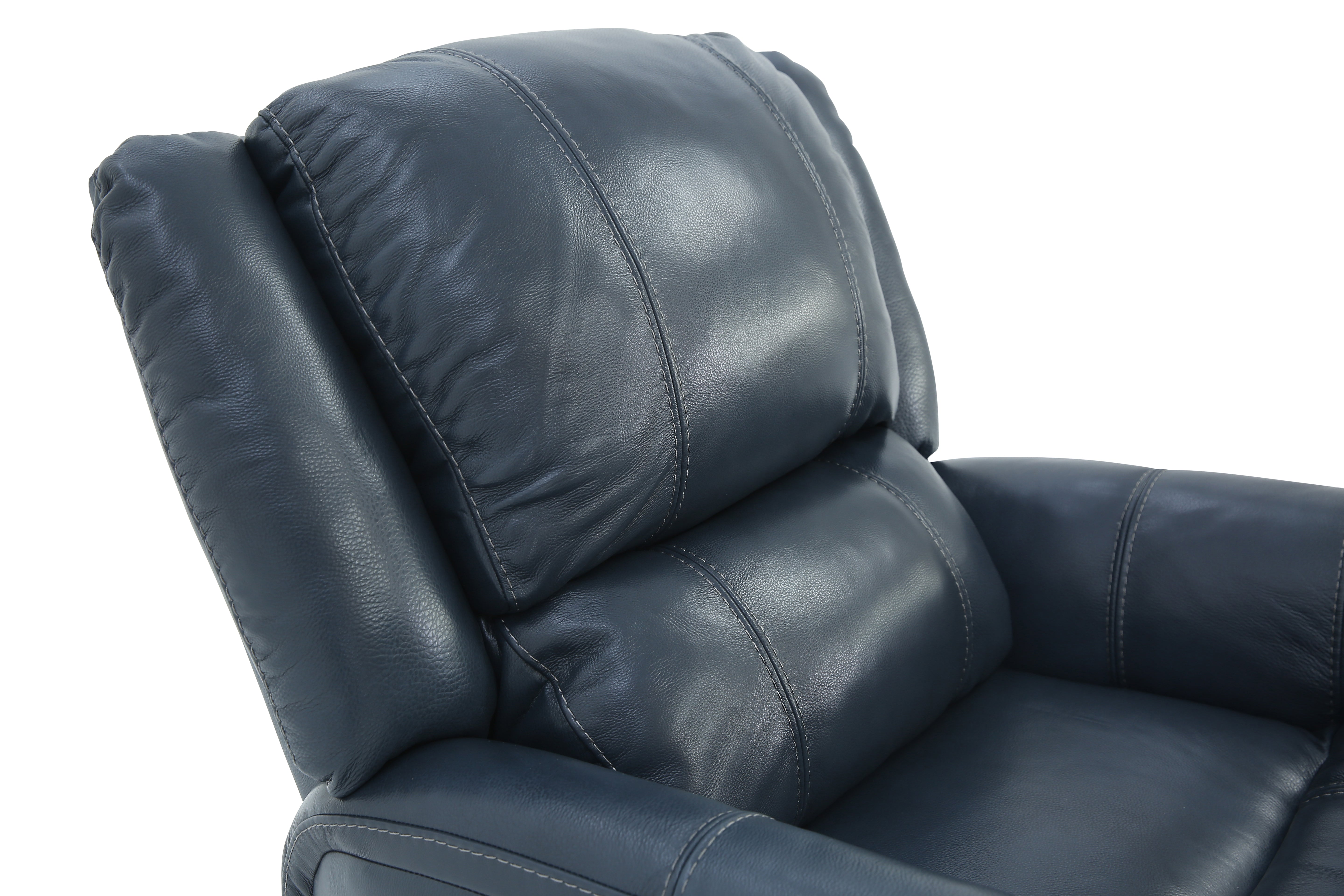 Bryce Leather Swivel Glider Recliner - Ocean - Additional View 8