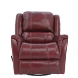 Bryce Leather Swivel Glider Recliner - Red