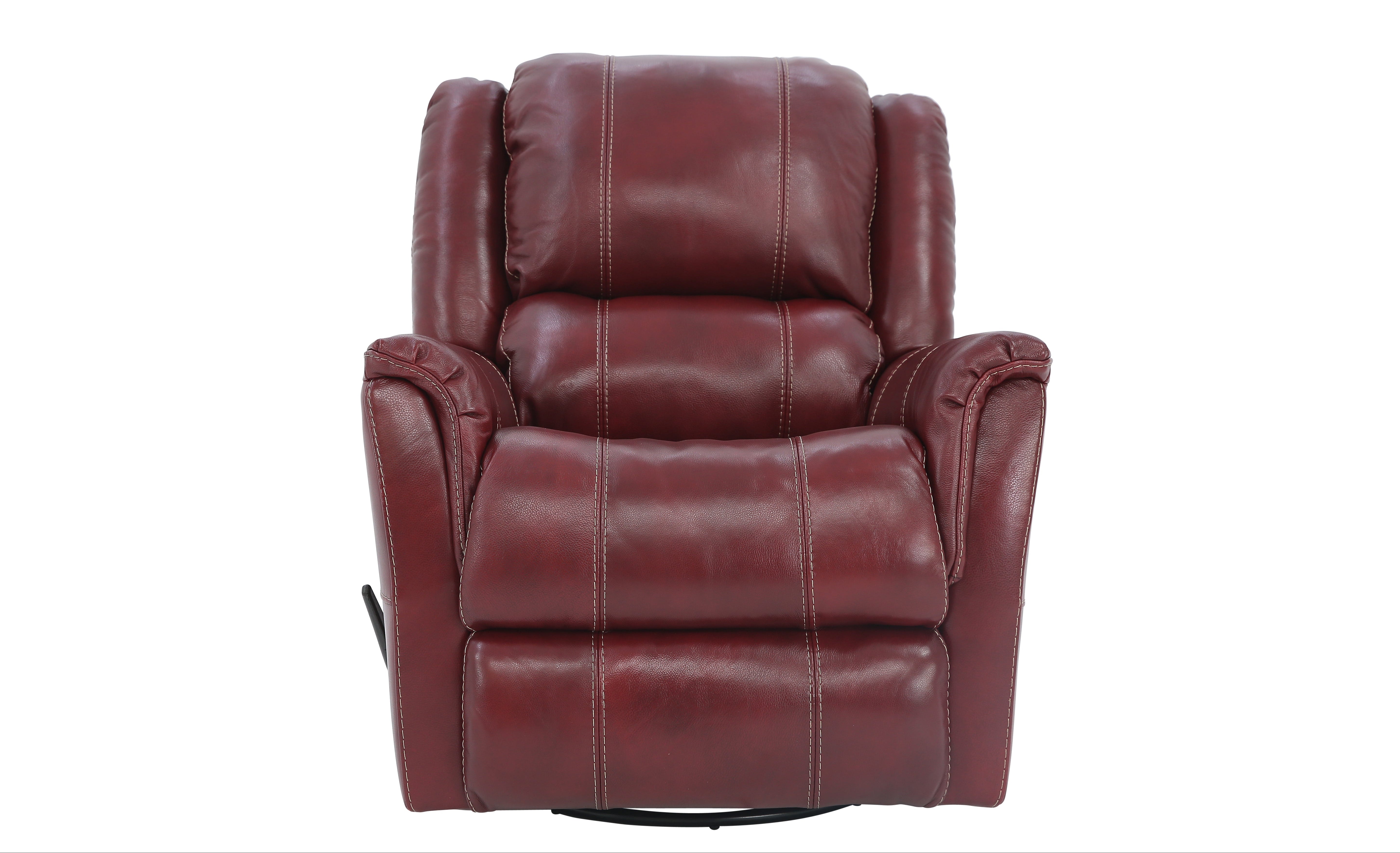 Bryce Leather Swivel Glider Recliner - Red