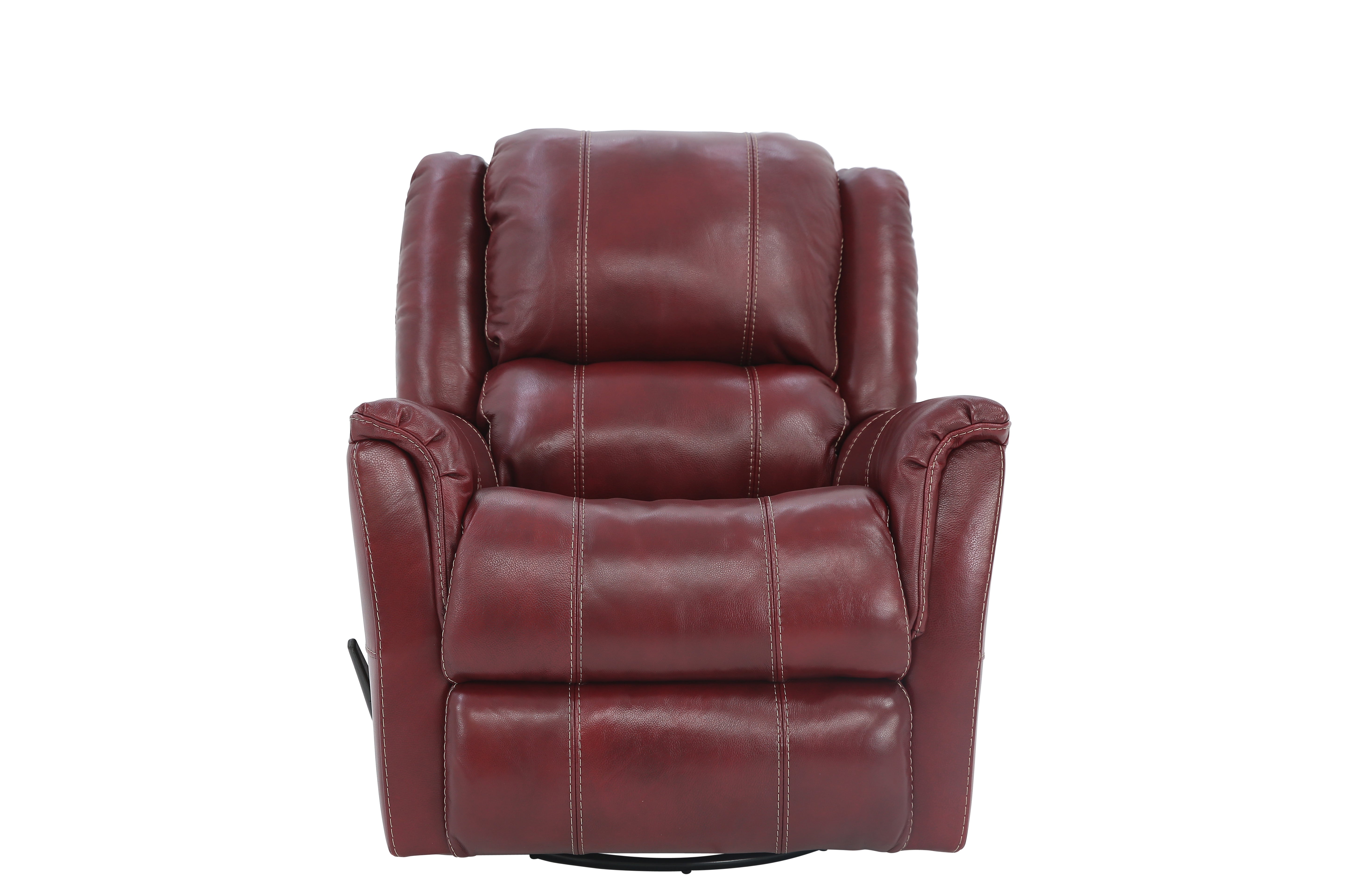 Bryce Leather Swivel Glider Recliner - Red