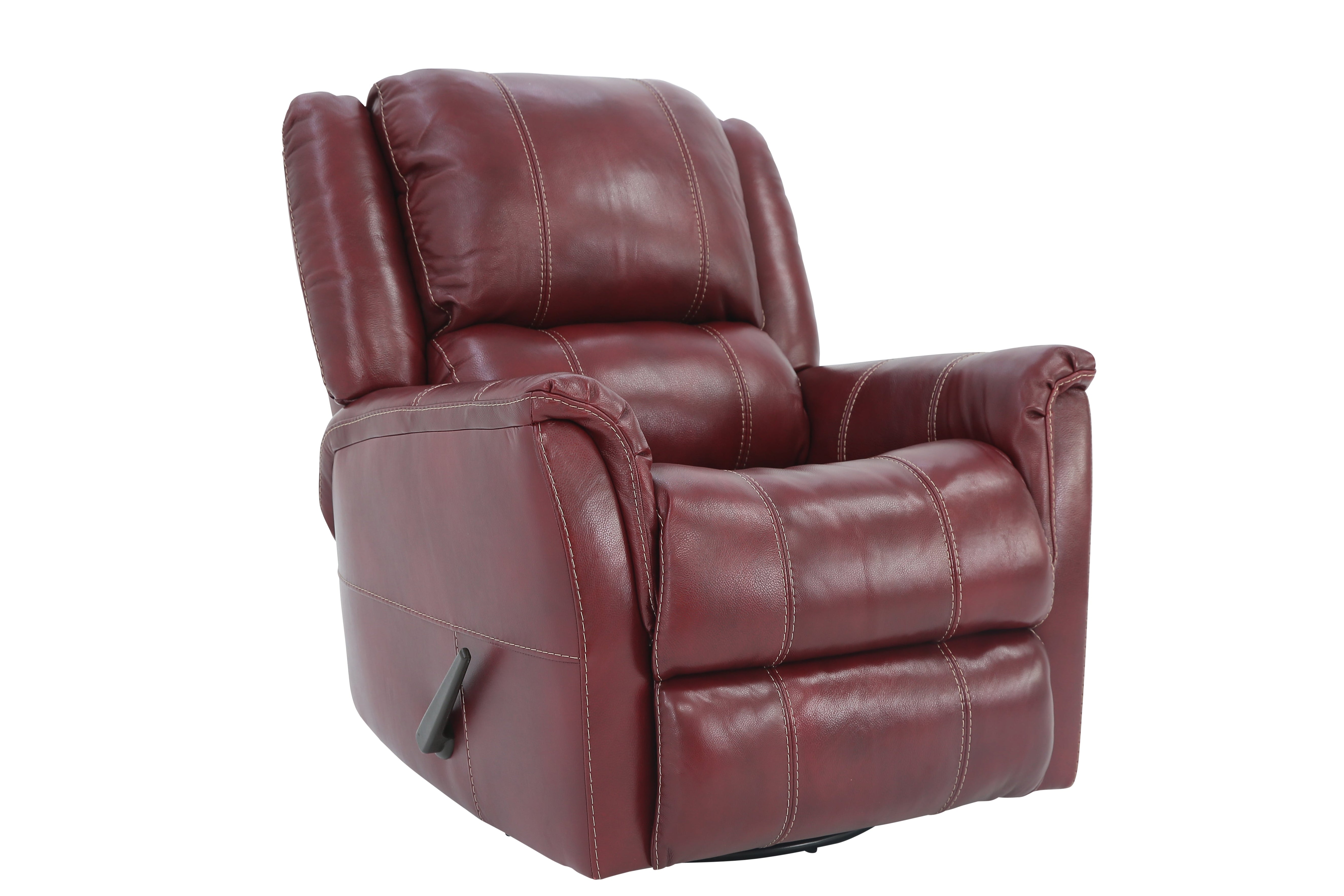 Bryce Leather Swivel Glider Recliner - Red - Additional View 1
