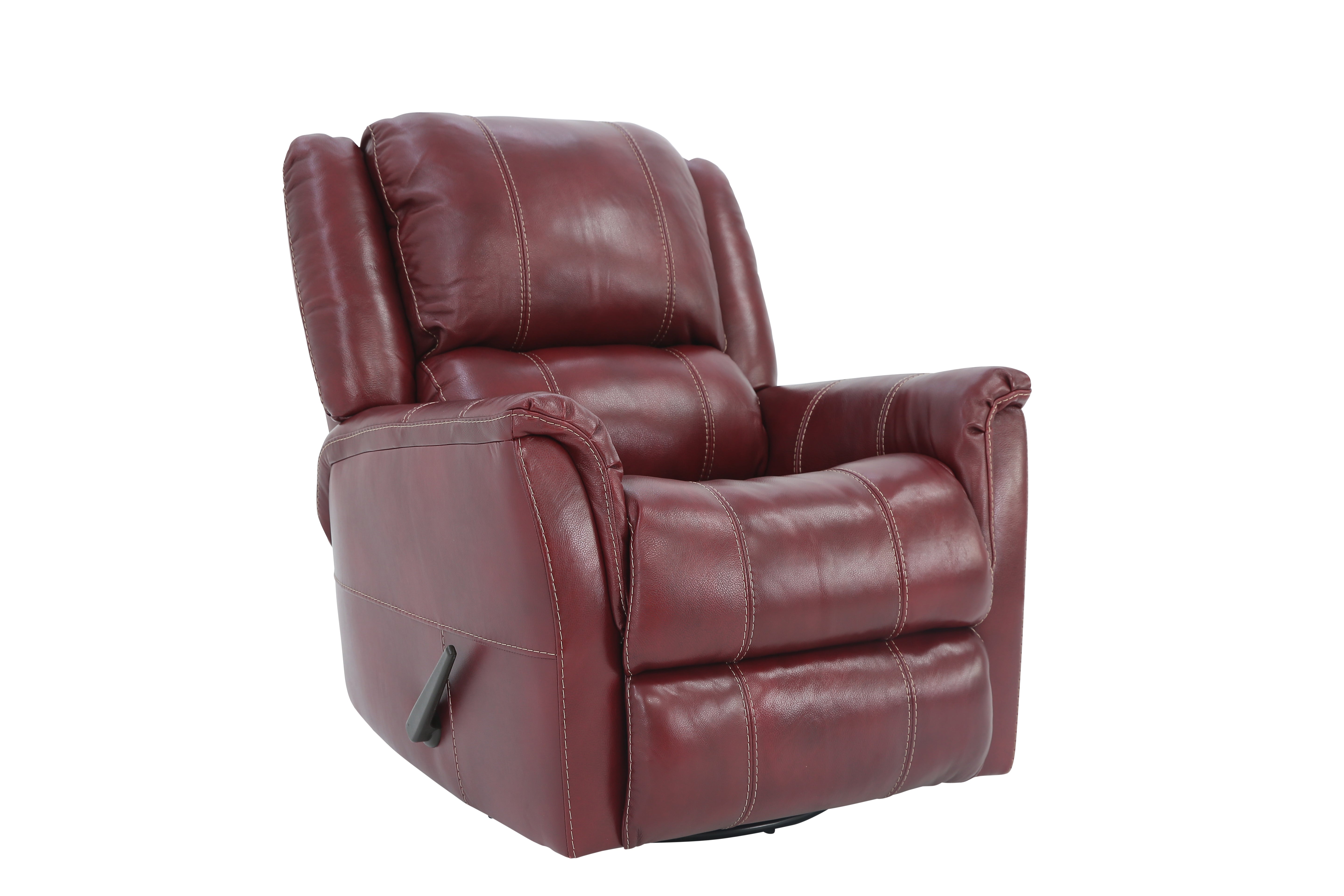 Bryce Leather Swivel Glider Recliner - Red - Additional View 1