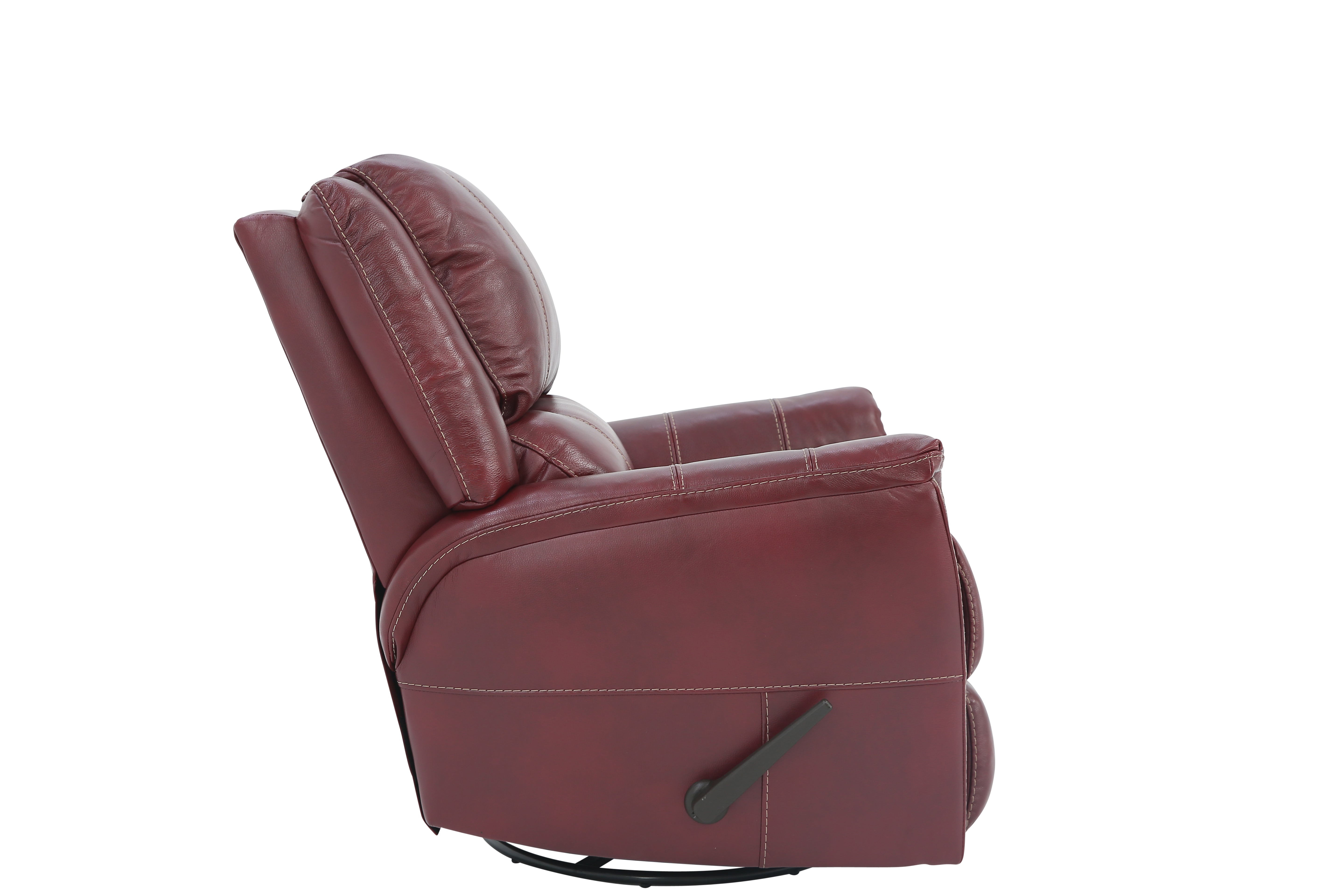 Bryce Leather Swivel Glider Recliner - Red - Additional View 2
