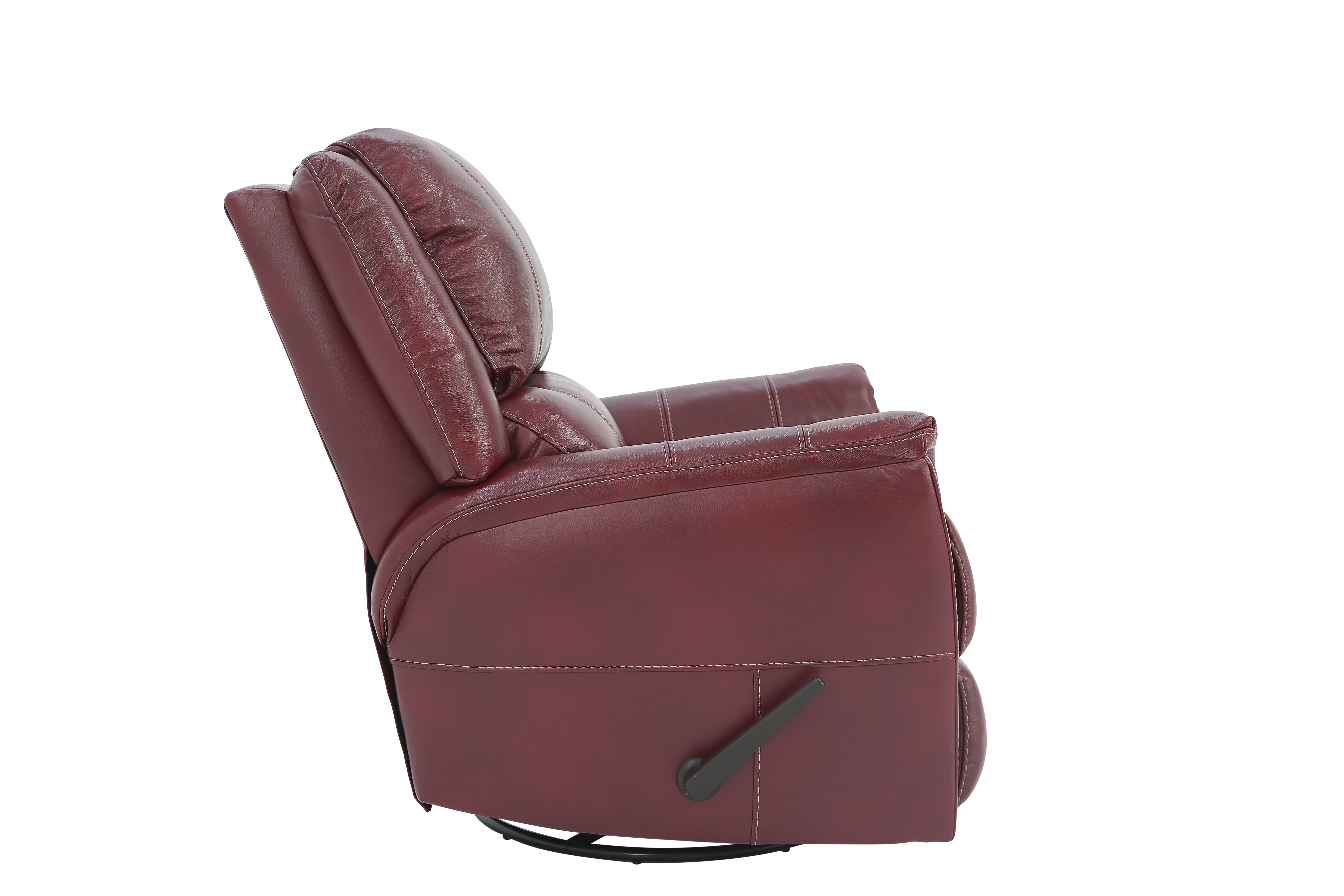 Bryce Leather Swivel Glider Recliner - Red - Additional View 3