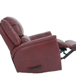 Bryce Leather Swivel Glider Recliner - Red - Additional View 4