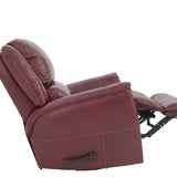 Bryce Leather Swivel Glider Recliner - Red - Additional View 4