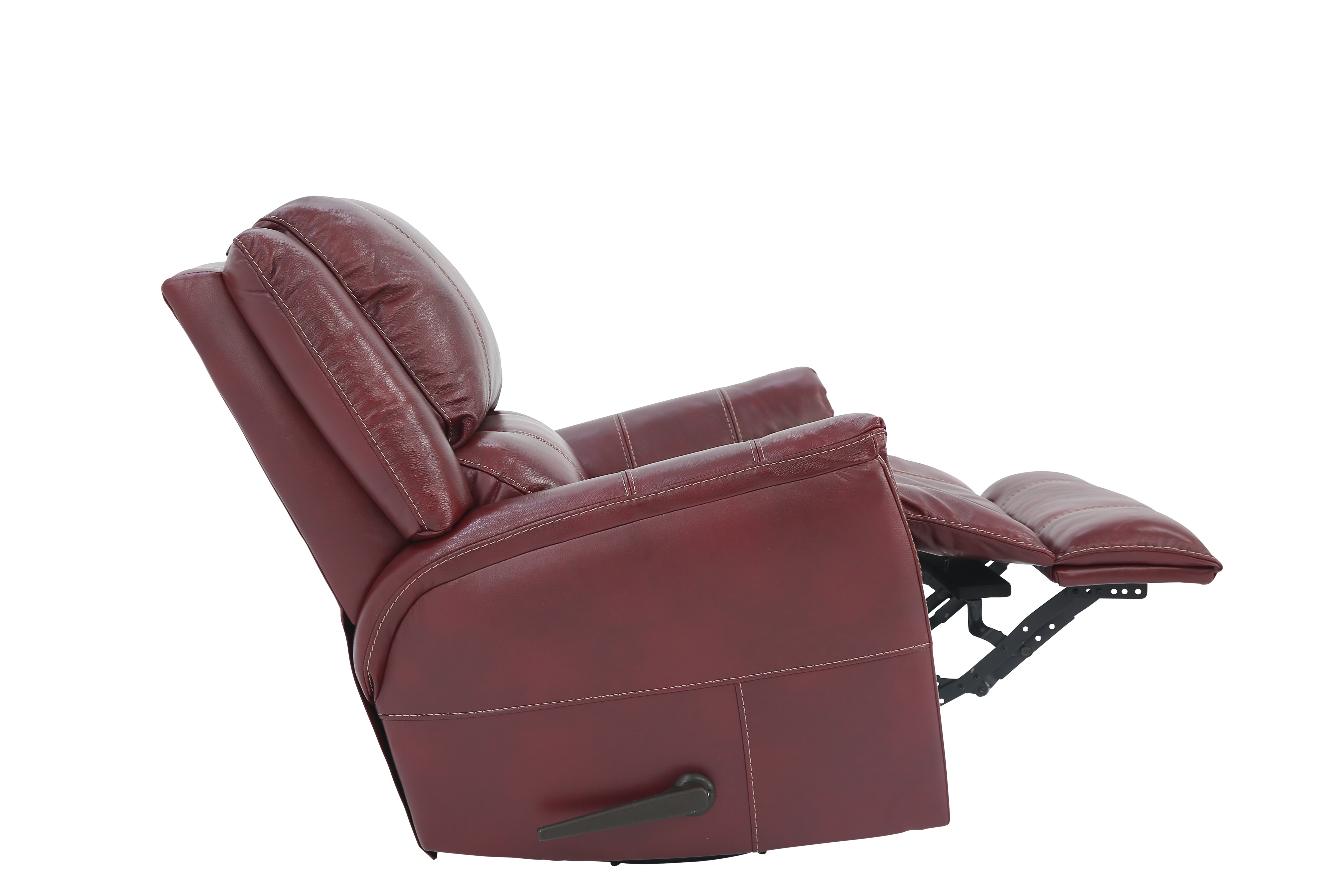 Bryce Leather Swivel Glider Recliner - Red - Additional View 4