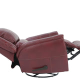 Bryce Leather Swivel Glider Recliner - Red - Additional View 5