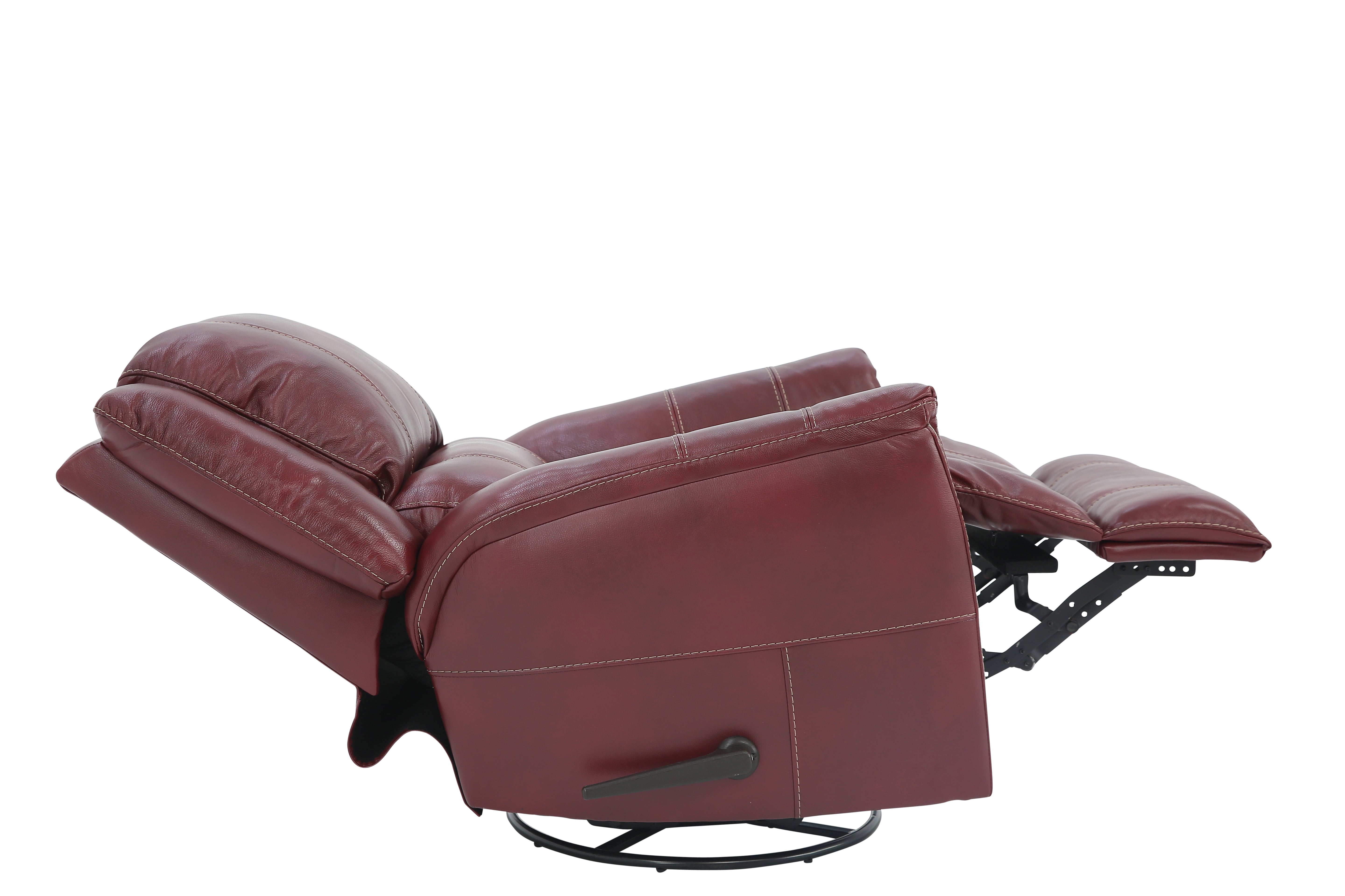 Bryce Leather Swivel Glider Recliner - Red - Additional View 5