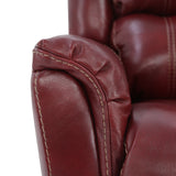 Bryce Leather Swivel Glider Recliner - Red - Additional View 6