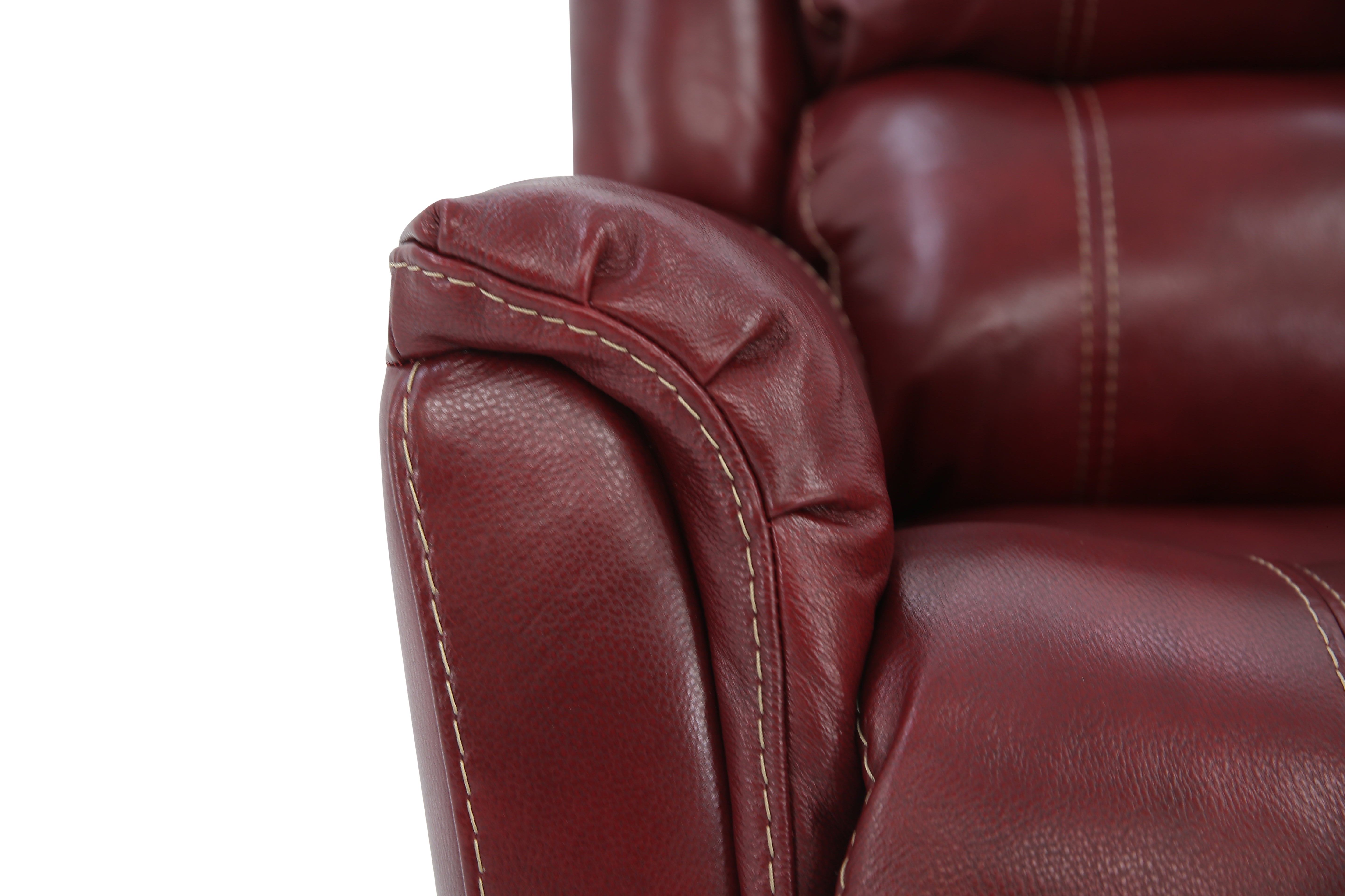 Bryce Leather Swivel Glider Recliner - Red - Additional View 6