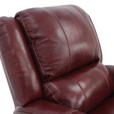 Bryce Leather Swivel Glider Recliner - Red - Additional View 9