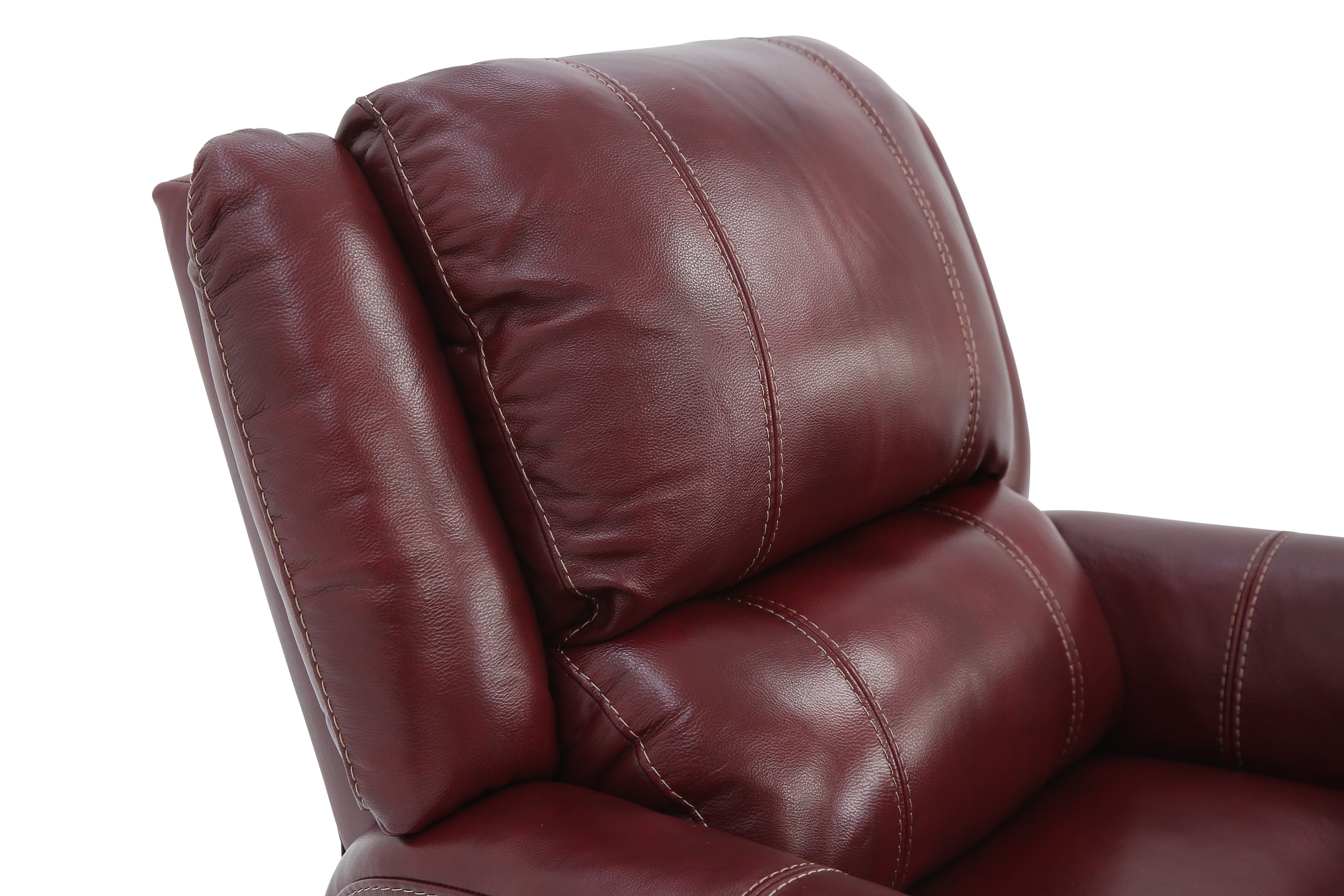 Bryce Leather Swivel Glider Recliner - Red - Additional View 9