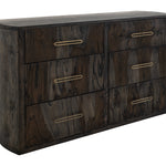 International Furniture Direct - Riverbend Dresser - Ember - Dark Brown Wood - Dresser & Mirror