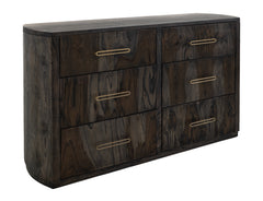 International Furniture Direct - Riverbend Dresser - Ember - Dark Brown Wood - Dresser & Mirror