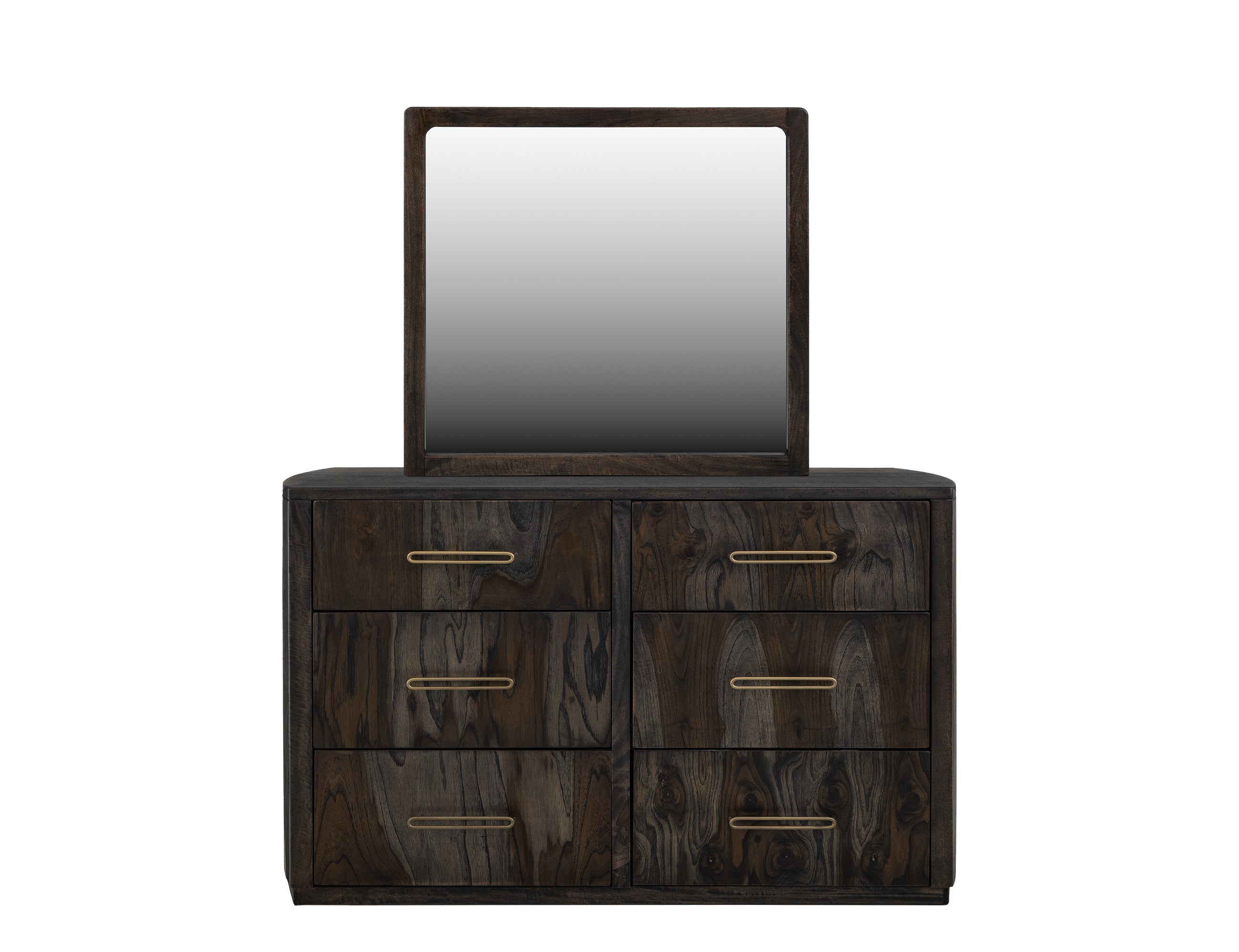 International Furniture Direct - Riverbend Dresser - Ember - Dark Brown Wood - Dresser & Mirror - Additional View 2