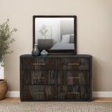 International Furniture Direct - Riverbend Dresser - Ember - Dark Brown Wood - Dresser & Mirror - Additional View 3