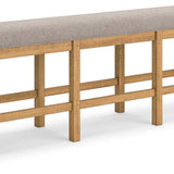 Ashley Furniture - HAVONPLANE 72" COUNTER HEIGHT BENCH - Light Brown Fabric|Wood - Benches