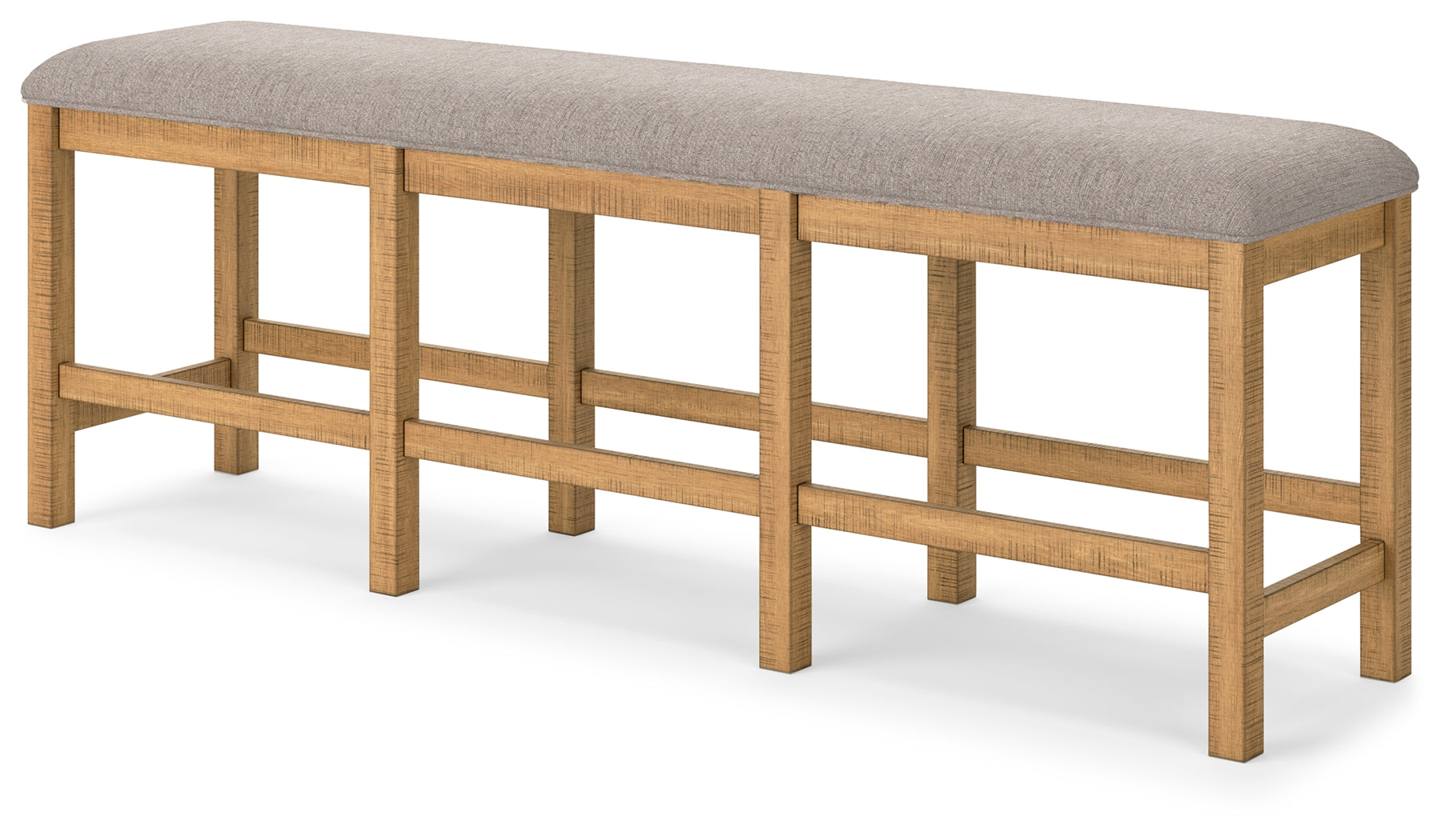 Ashley Furniture - HAVONPLANE 72" COUNTER HEIGHT BENCH - Light Brown Fabric|Wood - Benches - Additional View 2