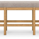 Ashley Furniture - HAVONPLANE 72" COUNTER HEIGHT BENCH - Light Brown Fabric|Wood - Benches - Additional View 3