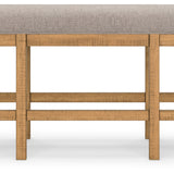Ashley Furniture - HAVONPLANE 72" COUNTER HEIGHT BENCH - Light Brown Fabric|Wood - Benches - Additional View 4