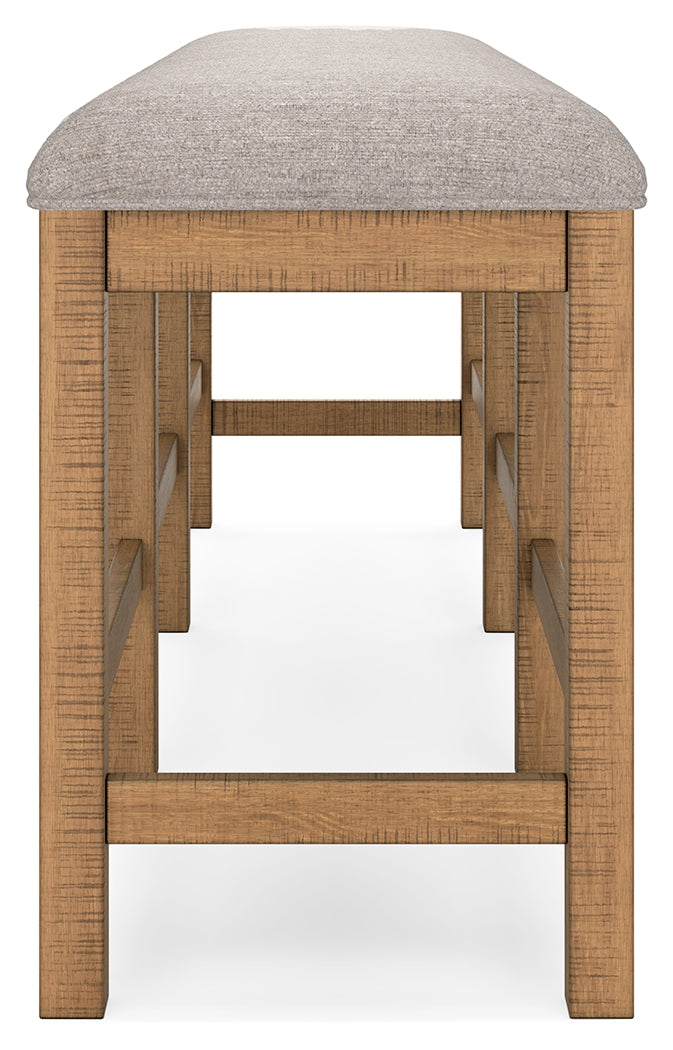 Ashley Furniture - HAVONPLANE 72" COUNTER HEIGHT BENCH - Light Brown Fabric|Wood - Benches - Additional View 5