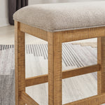 Ashley Furniture - HAVONPLANE 72" COUNTER HEIGHT BENCH - Light Brown Fabric|Wood - Benches - Additional View 7