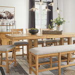 Ashley Furniture - HAVONPLANE 72" COUNTER HEIGHT BENCH - Light Brown Fabric|Wood - Benches - Additional View 9