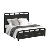 Elements International - RIDGEMONT BLACK KING BED - Wood - Beds