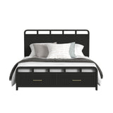 Elements International - RIDGEMONT BLACK KING BED - Wood - Beds - Additional View 8