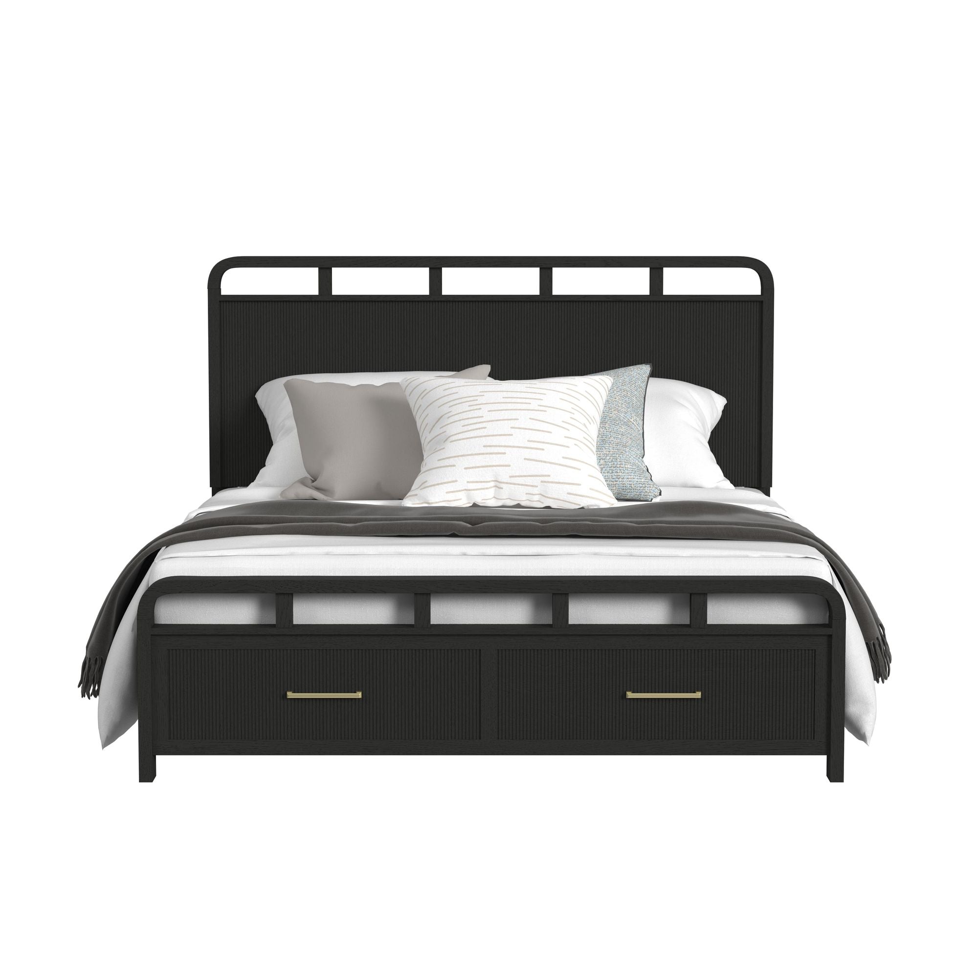 Elements International - RIDGEMONT BLACK KING BED - Wood - Beds - Additional View 8