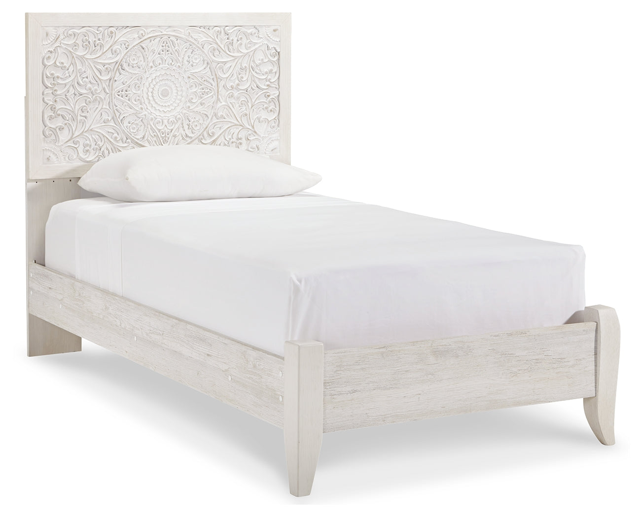 Ashley Furniture - Paxberry Twin Bed - White Wood - Beds
