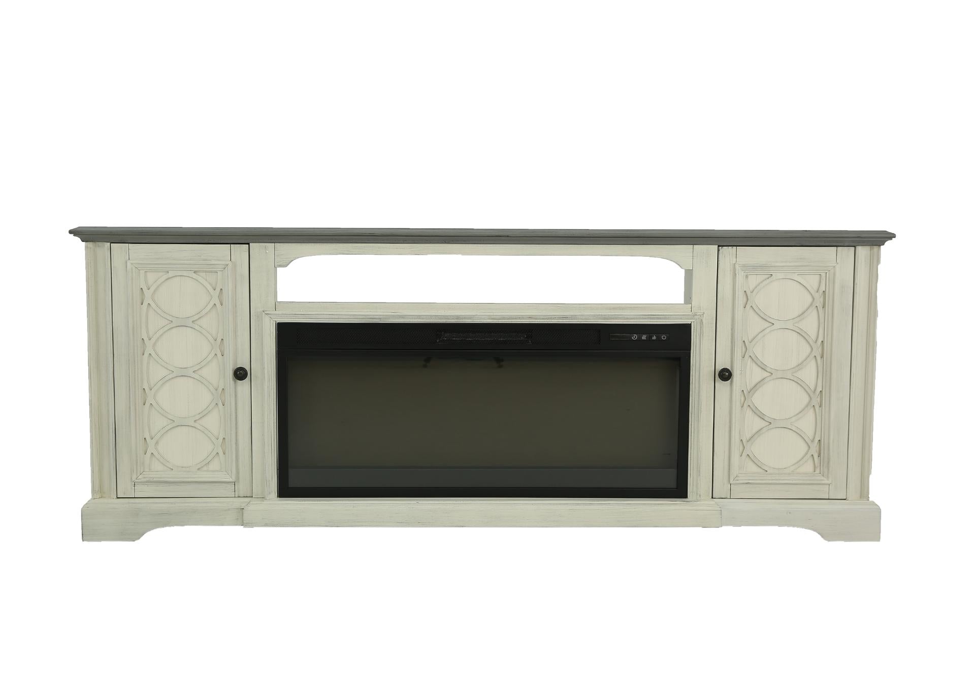 Montgomery Fireplace Console - White/Grey
