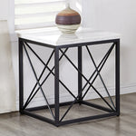 Steve Silver Furniture - SKYLER END TABLE - White|Black Marble/Stone|Metal - Tables - Additional View 1