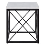 Steve Silver Furniture - SKYLER END TABLE - White|Black Marble/Stone|Metal - Tables - Additional View 2