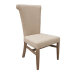 International Furniture Direct - BONANZA CHAIR WITH HANDLE - Beige|Light Brown Wood|Fabric - Chairs